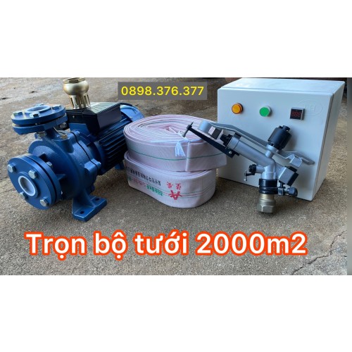 Trọn bộ tưới phun mưa bán kính lớn chạy điện 1 pha gia đình 220v